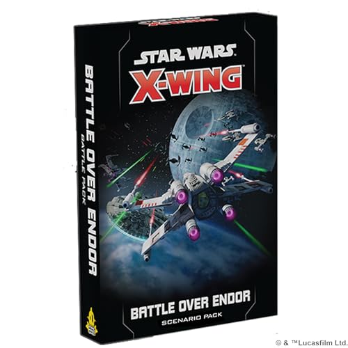 Atomic Mass Games Star Wars X-Wing 2nd Edition Miniaturen Spiel Battle Over Endor Szenario Pack - Kultige Piloten & Schiffe! Strategiespiel für Kinder & Erwachsene, ab 14 Jahren, 2 Spieler, 90 Minuten