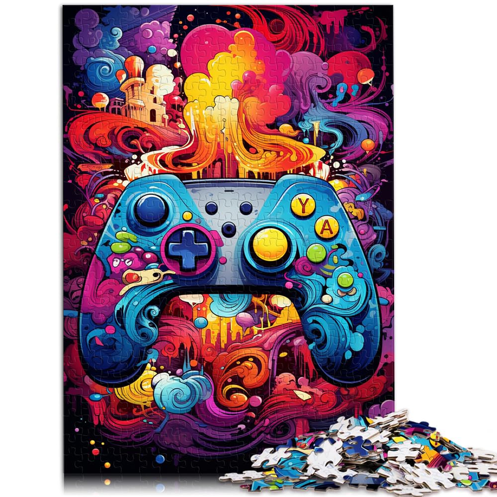 Puzzle-Geschenk, buntes Gamepad, 1000-teiliges Puzzle für Erwachsene, Holzpuzzle, Spielzeug, Puzzle, Lernspiele, Stressabbau-Puzzle, 1000 Teile (50 x 75 cm)