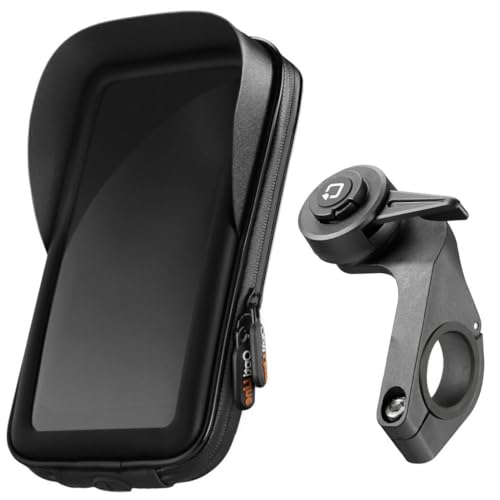 Optiline wasserdichte Telefonhalterung Fahrrad Fatbike E-Bike Lenkerbefestigung mit Schnellverschluss & Action Cam Adapter (Soft Case + Outfront)