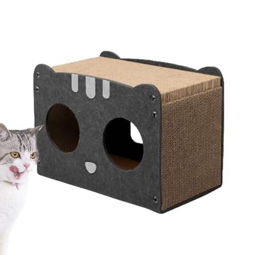 Katzenkratzhaus Karton | Abnehmbare Katzenspielbox, Wellpappe, Kratzbaum für Indoor-Katzen, Abnehmbarer Kratzbaum Katzenversteck Wellpappe