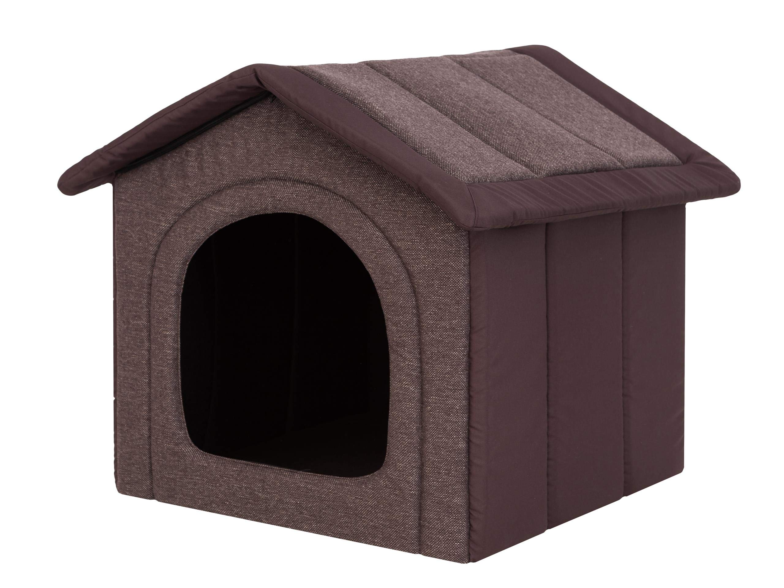 PillowPrim Hundehütte Hundehöhle Hundebett Hundehaus Katzenhöhle kleine S - 38x32 cm Dunkelbraun