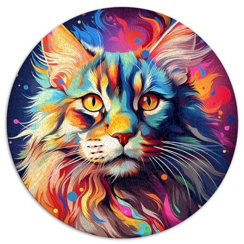 Puzzle Maine Coon Katze Puzzle für Erwachsene 1000 Teile 26,5x26,5 Zoll Puzzle für Sommerliebhaber Familienpuzzlespiel Geburtstagsgeschenke