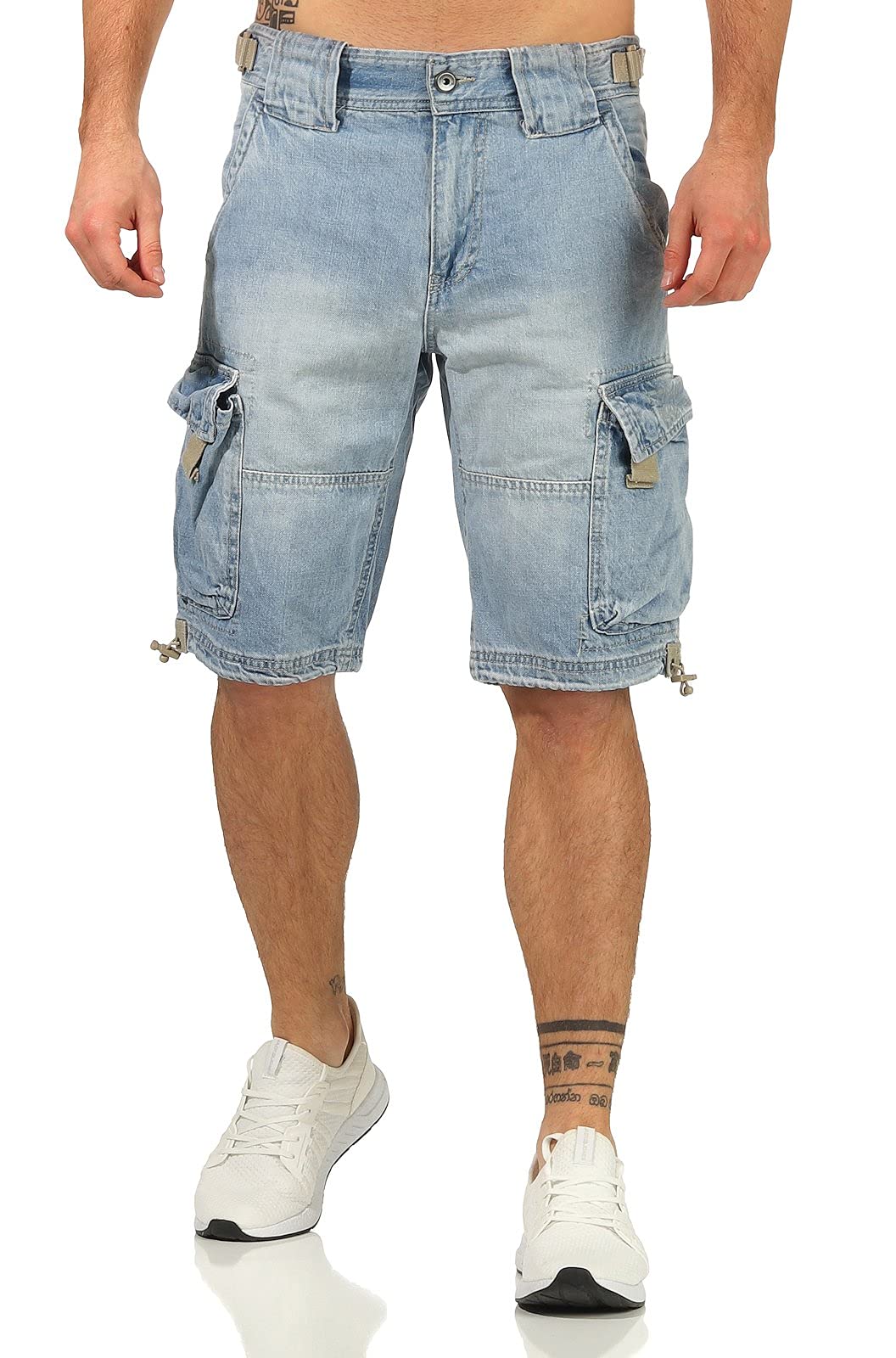 Jet Lag Herren Cargo Shorts 21-753, Farbe:Denim Bleached, Größe:L