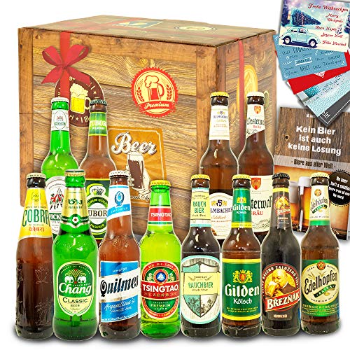 12 Biersorten aus aller Welt und Deutschland / 12 Flaschen/Geburtstag Mann