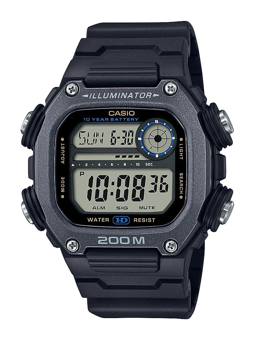 Casio Herren Digital Quarz Uhr mit Harz Armband DW-291HX-1AV