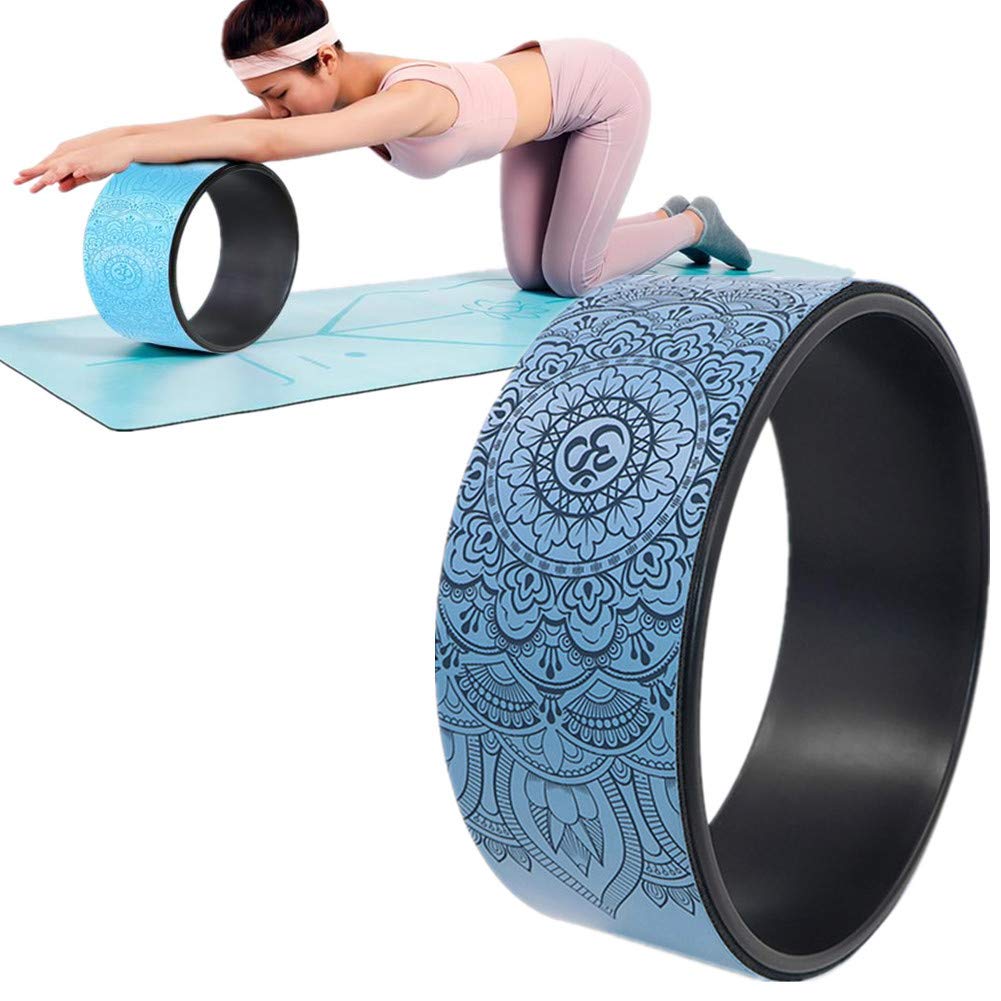 Rysmliuhan Shop Yoga Rad Yoga Wheel Backbends verbessern Flexibilität der Ringbiege- und Stretchwalze Flexibilitätshilfe Yoga Wheel Blue,-