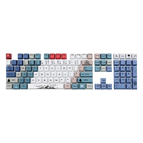 108Keys Mountaineering OEM Profile PBT Dye-Sublimation Tastenkappen Komplettes Set für mechanische Tastatur MX Switch DZ60 GK61 SK61 108 Tasten Tastatur-Tastenkappen