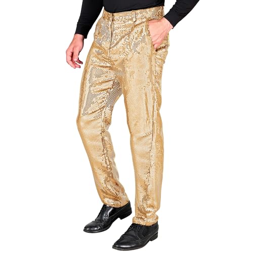 Widmann - Party Fashion Paillettenhose für Herren, Disco Fever, Schlagermove, Herrenhose