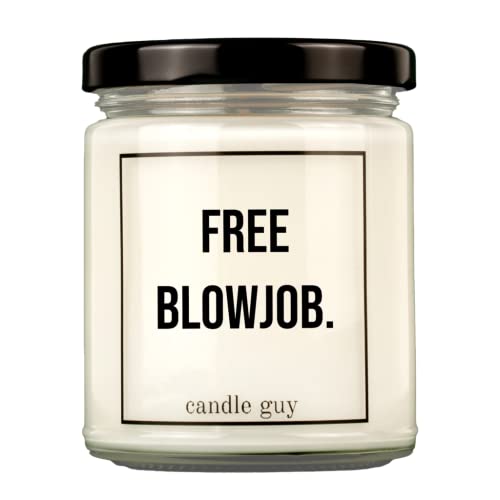 candle guy Duftkerze | Free Blowjob. | Handgemacht aus 100% Sojawachs | 70 Stunden Brenndauer