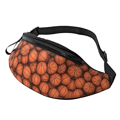 Basketball Orange Hüfttasche für Damen und Herren Hüfttasche Reisen Yoga Gym für Outdoor Workout Sport Reisen Laufen, Schwarz , Einheitsgröße