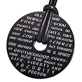 GILARDY GHR-P1BK Human Rights Anhänger P1 Edelstahl Gravur | Schmuck Menschenrechte (Black)