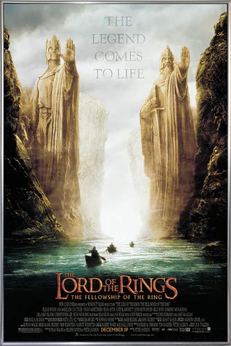 Herr der Ringe Poster 61 x 91,5 cm (93x62 cm) gerahmt in: Rahmen Silber