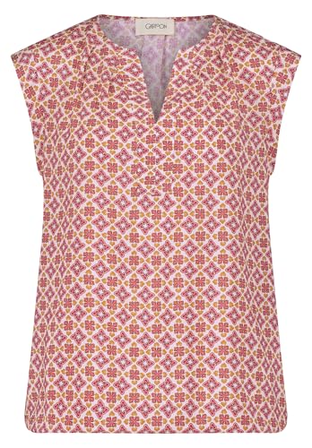 Cartoon Damen Casual-Bluse mit Muster Rosé/Camel,44