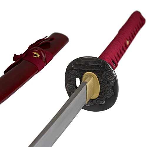 DerShogun Katana Samuraischwert Saya und Sageo rot