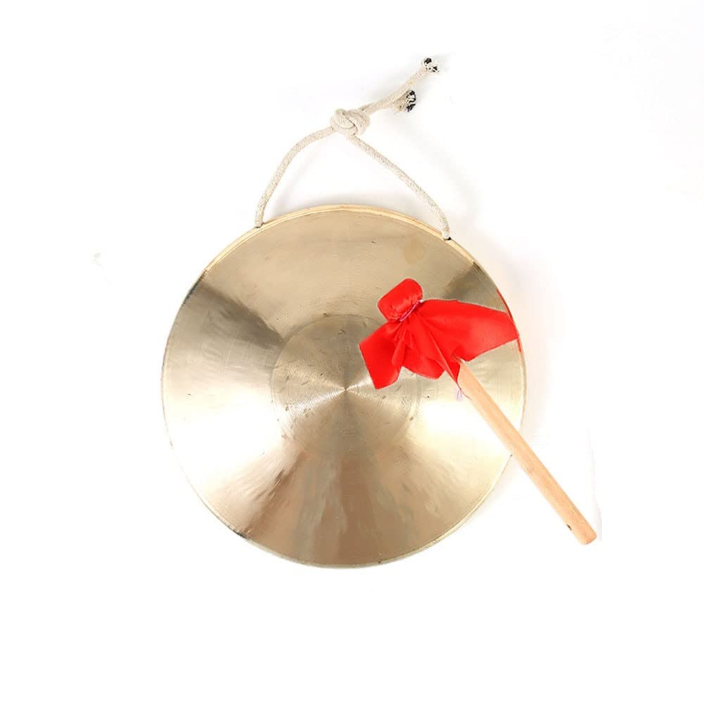 DOOKAA Chinesischer Gong Gong Mini-Gong 30 cm großer Festgong mit großem Klang von Trommelstöcken, super lauter Windgong, chinesischer Handgong, Becken, Messing, Kirchenoper, Schlaginstrument(Col