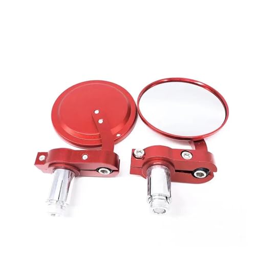 Motorradspiegel-Set Für Kawasaki Z1000 Z750 ER-6F ER-6N KLX Serie 7/8" Universal Motorrad Rückspiegel Lenkerende Klappbare Motorradseite(Rot)