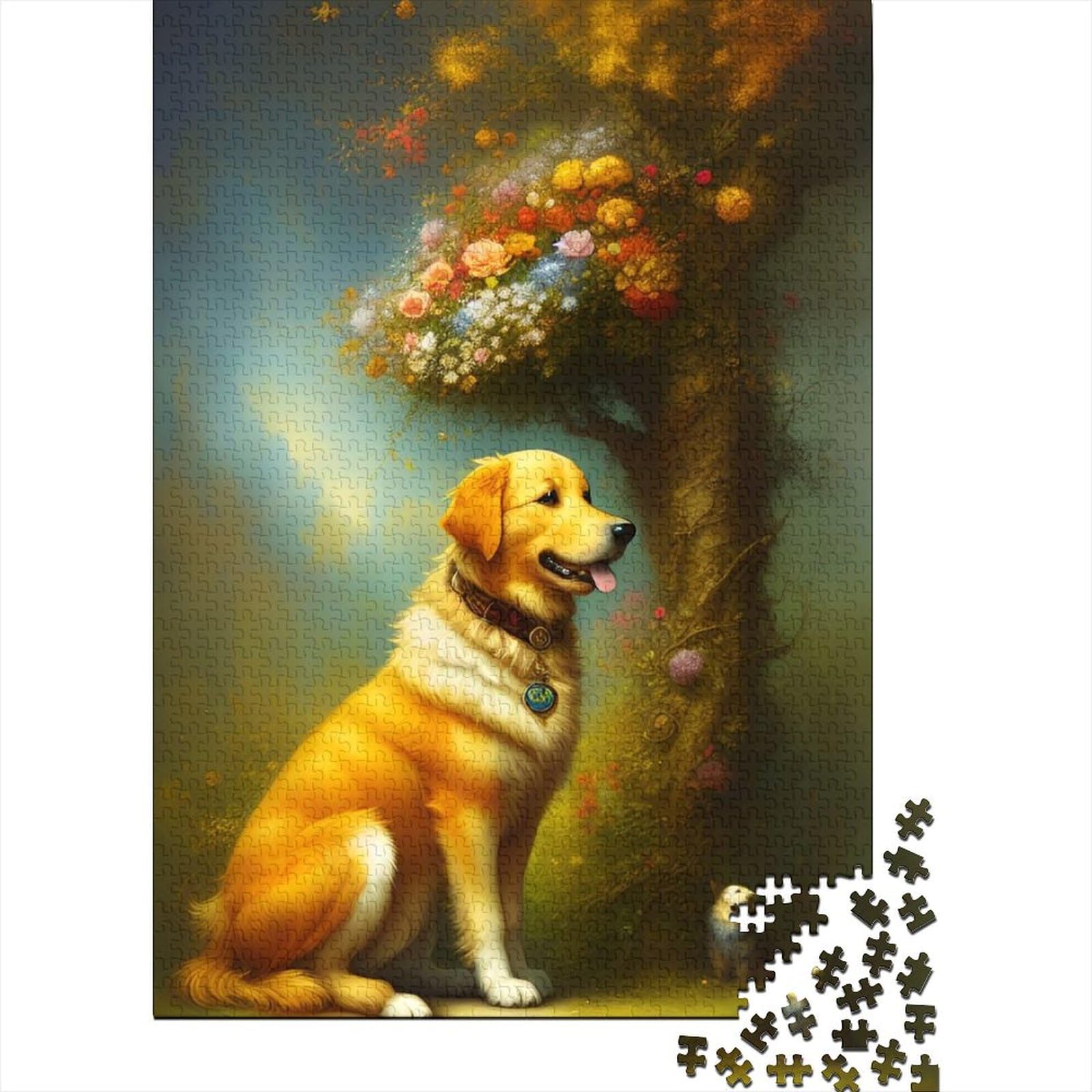 500-teiliges Puzzle für Erwachsene und Teenager, Tier-Fantasie-Hund, Puzzles für Erwachsene und Teenager, Lernpuzzle, Familienspiel (Größe: 52 x 38 cm)