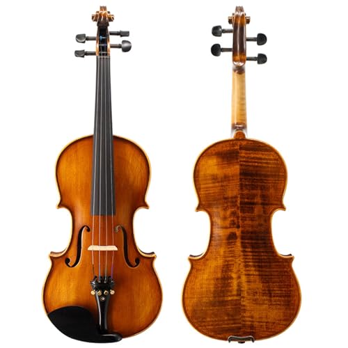 Geige Handgefertigte Violine aus massivem Holz für Anfänger, professionelle Prüfungsleistung, Einführungs-Übungsvioline (Color : 4/4)