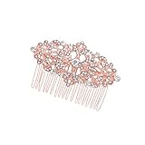 AIHEDOUJ Kristall-Kopfschmuck, Hochzeits-Kopfschmuck für Bräute, goldene Hochzeits-Haar-Accessoires, ausgefallene Haarkämme, Braut-Haarkamm, Braut-Hochzeitsschleier-Kämme, Haarknoten-Clips,