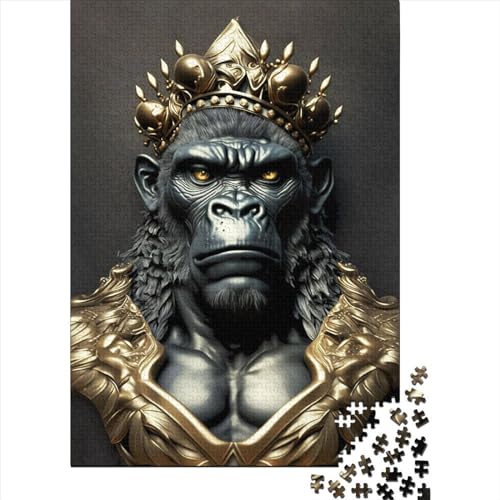 King Gorilla Art Deco Puzzles für Erwachsene 1000 Puzzlespielzeuge Puzzles für Erwachsene Puzzles ganze Familie und die 75x50cm