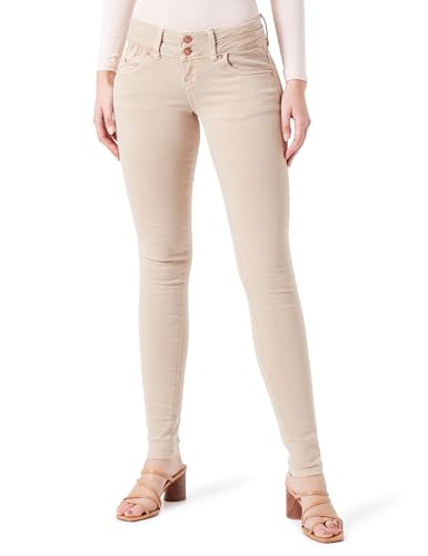 LTB Jeans Damen Jeanshose Julita X - Jeans Damen mit Reißverschluss und einfachen 5 Taschen, Flacher Vorderseite und niedriger Taille aus Baumwollmischung - Hell Beige Größe 32/32