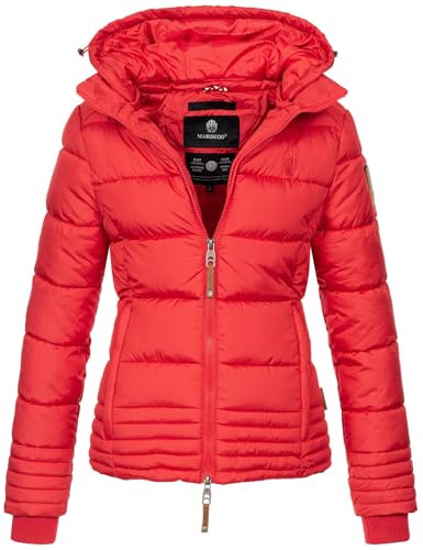 MARIKOO Designer Damen Winter Jacke Steppjacke Winterjacke Stepp gesteppt B668 [B668-Sol-Rot-Gr.XS]