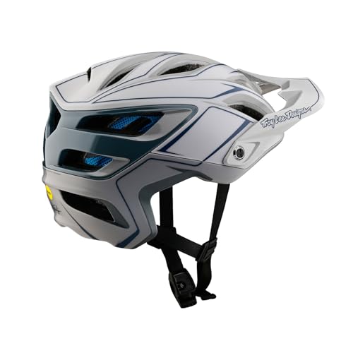 Troy Lee Designs A3 Helmet for Mountain Bike/BMX/Enduro Racing, MIPS/EPP/EPS Protection, 3-Piece Shell, Lightweight, Uno Pinstripe Light Gray, X-Small/Small, SKU 150006011