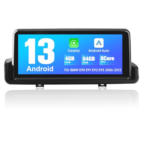 AWESAFE Android Autoradio für BMW 3er E90/E91/E92/E93 Android 12 4GB+64GB 10.25 Zoll Touchscreen eingebautes Carplay Android Auto DSP unterstützt 4G SIM Karte nur für Fahrzeuge ohne original Display