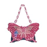 Fairycore Niedliche Schmetterlings Acryl Ketten Umhängetasche Ästhetische Jeans Handtasche Unterarm Umhängetasche Geldbörse Für Frauen