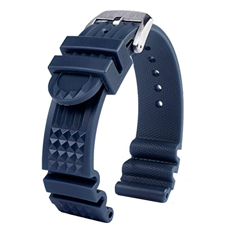 MINGSHAN 20mm 22mm Silikon Watch Strap Herren Sporttauchen Wasserdichte Gummi Handgelenk Band Armband Zubehör Kompatibel mit Seiko Watch kompatibel mit Bürger(Color:Blue01,Size:20mm)