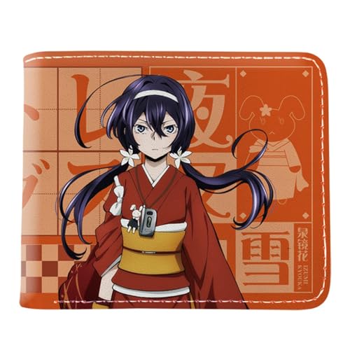 RYNDEX Bun-go STR-ay Dogs Anime Geldbeutel, Schmale Bi-Fold Kleines Portemonnaie, PU-Leder Wallet Geldbörsen mit Münzfach, für Teenager und Junge Mädchen(Color:Multicolor 6)