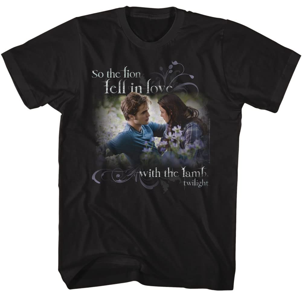 Twilight T-Shirt Edward Cullen Lion in Love with Lamb Erwachsene Kurzarm T-Shirts Twilight Filme Grafik Tees, Schwarz, Mittel