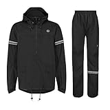 AGU Essential Original Regenanzug, Regenkleidung Fahrrad Herren & Damen, Wasserdicht & Winddicht, Reflektierend, 100% Recyceltes Polyester, Unisex - M - Schwarz