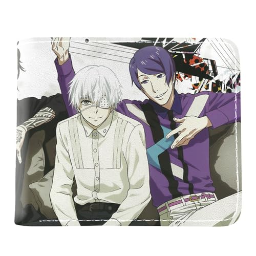 RYNDEX Tok-yo Gho-ul Anime Kartenetui Anime, Cartoon-Druck Geldbörse Klein, PU Leather Geldbörse Brieftasche Wallet(Color:Multicolor 3)