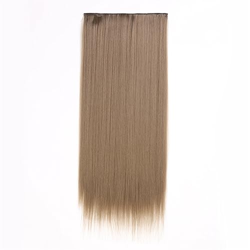 Clip-in-Haarverlängerungen Clip-in-Kunsthaarverlängerungen, 5 Clip-in-Haarverlängerungen, lange, glatte Frisur, Haarteil, Schwarz, Braun, Blond, 61 cm, Kunsthaar for Frauen Clip-in-Haarverlängerungen