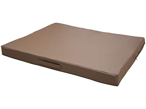 CopcoPet - Hundematte Jumbo L ca. 100 x 80 x 8 cm cm Mocca mit Sehr Robustem Kunstleder