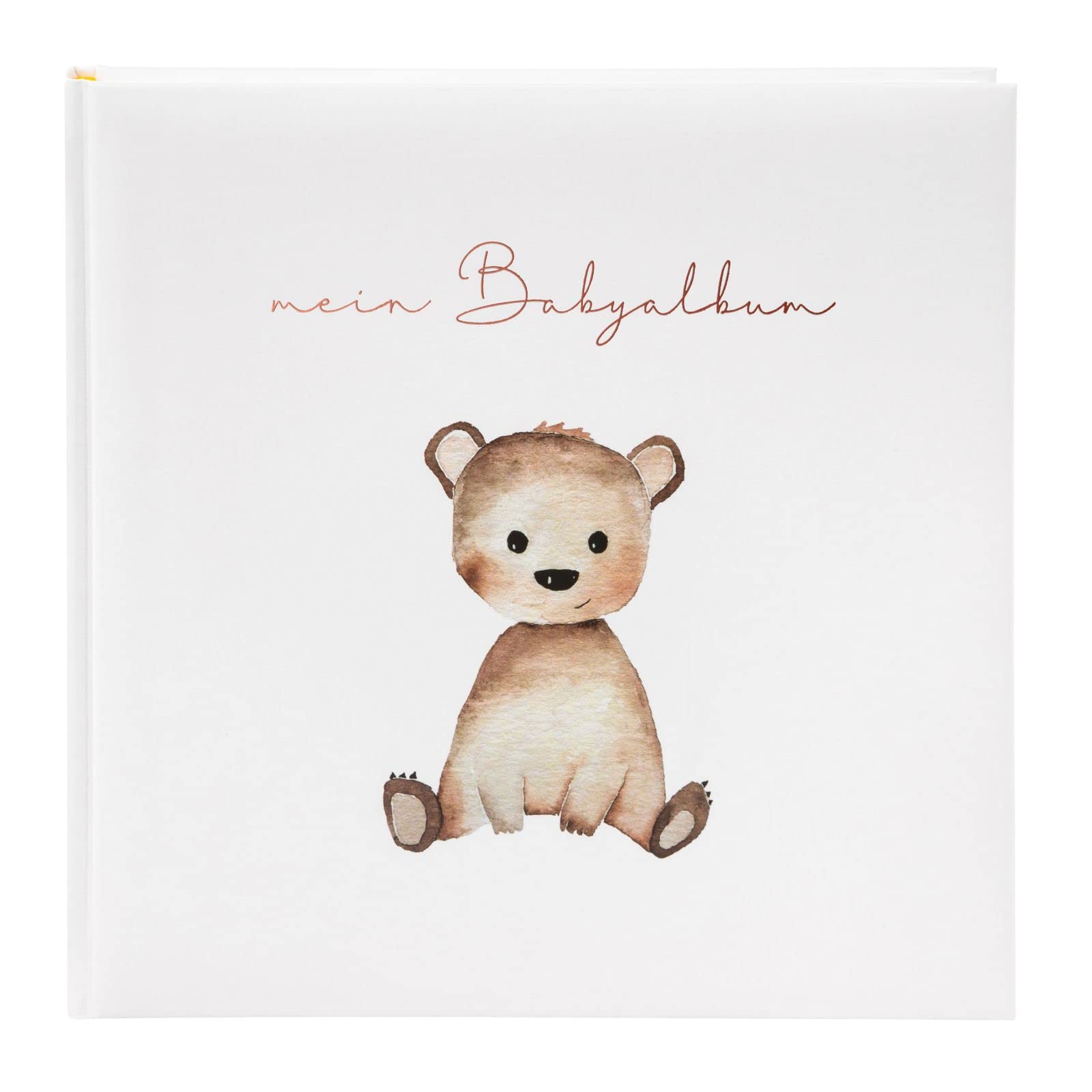 goldbuch 24 458 Fotoalbum Teddybär Foto Album 60 weiße Seiten für 120 Bilder, Babyfotobuch für Mädchen und Jungs, Kunstdruck, Babyalbum Beige, Fotobuch 25 x 25 x 4 cm