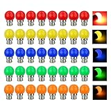 V-TOO LED Bunte B22 Bajonett Birne Farbige Glühbirnen 3W = 30W 240 Lumens AC220V-240V Dekoratives Licht und Design Ambiente Leuchtmittel in Klasse Golfball Form Gemischte Farben - 40er Pack