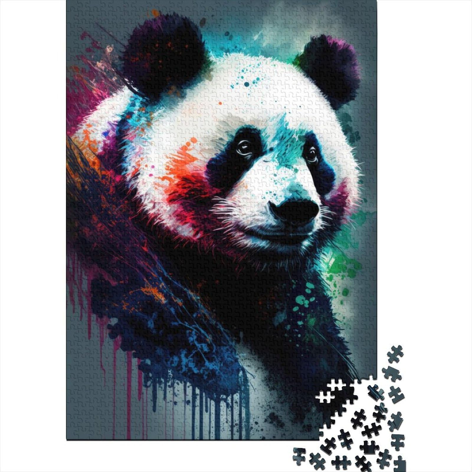 Panda Art Style Puzzle für Erwachsene 500-teiliges Puzzle für Erwachsene Schwierige Puzzles eignen ganze Familie und die 52x38cm