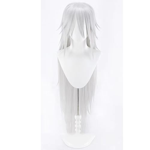 WCCNKK Anime Cosplay Perücke, Jiraiya Perücke, 100 Cm Langes Silbergraues Haar, Mit Kostenloser Perückenkappe, Für Party Alltag Halloween Perücke Cosplay, Dekoratives Geschenk