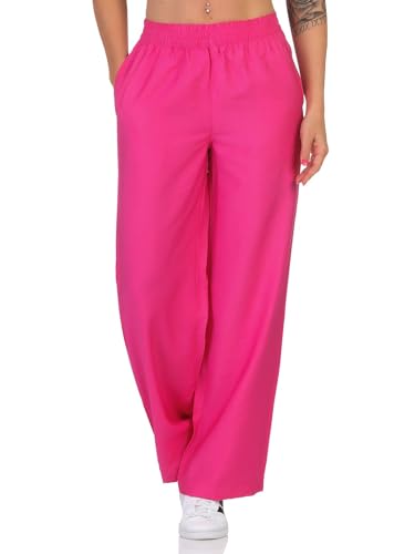 JdY Damen Stoffhose JDYSoul Life leichte Damenhose mit weitem Bein 15317405 Fuchsia Purple S