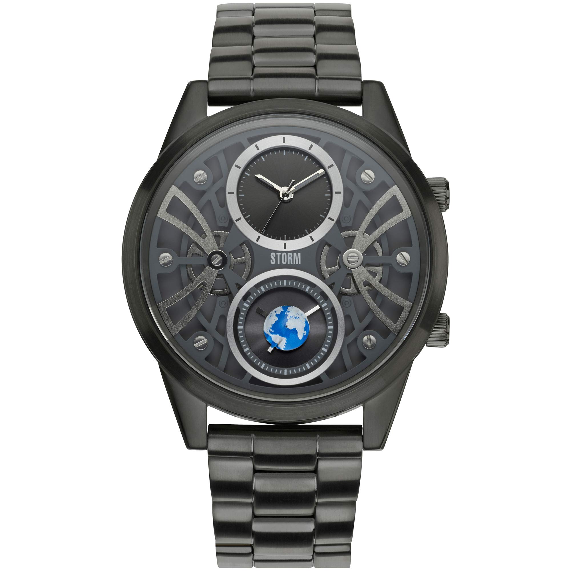 STORM London Globe-X Titanium, Herrenuhr, Dual-Time Funktion, 5 bar Wasserdicht, Edelstahlgehäuse, Mineralglas, 47441/TN