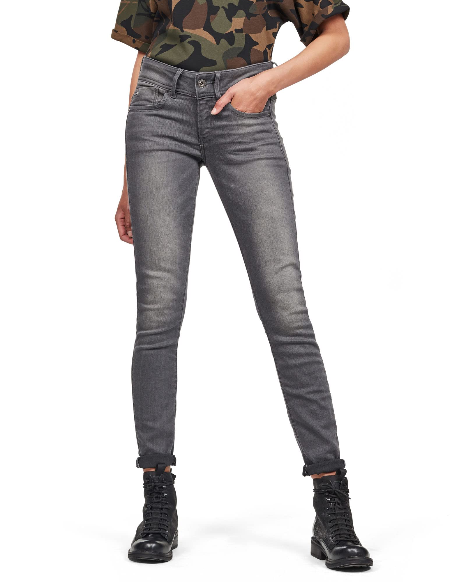 G-Star Damen Lynn Mid Waist Skinny Jeans, Blau (medium aged D06746-6132-071), 24W / 30L