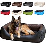 CopcoPet Rocco Hundebett Hundesofa Wendebett Kunstleder S ca. 70 x 55 cm Braun Schwarz