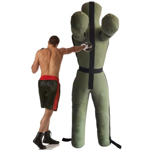 Hängend Grappling Dummy, Wrestling Punching MMA Dummy, Jitsu Sitzposition Dummy, für Wrestling Kampfsport Boxen Karate Training, Ungefüllt (Color : C Green, Size : 180cm)