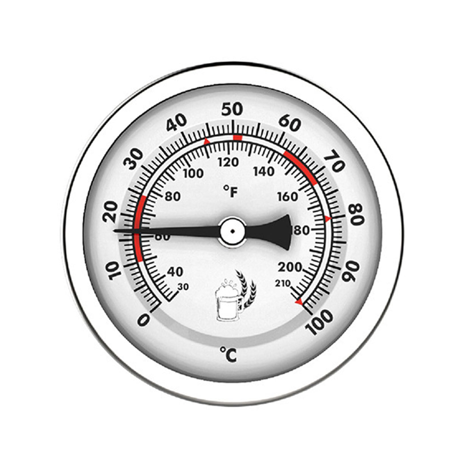 Essential Fermentation Homebrews Bier- und Weinglas-Thermometer, Doppeltemperaturskala, 20 ℃ - 120 ℃