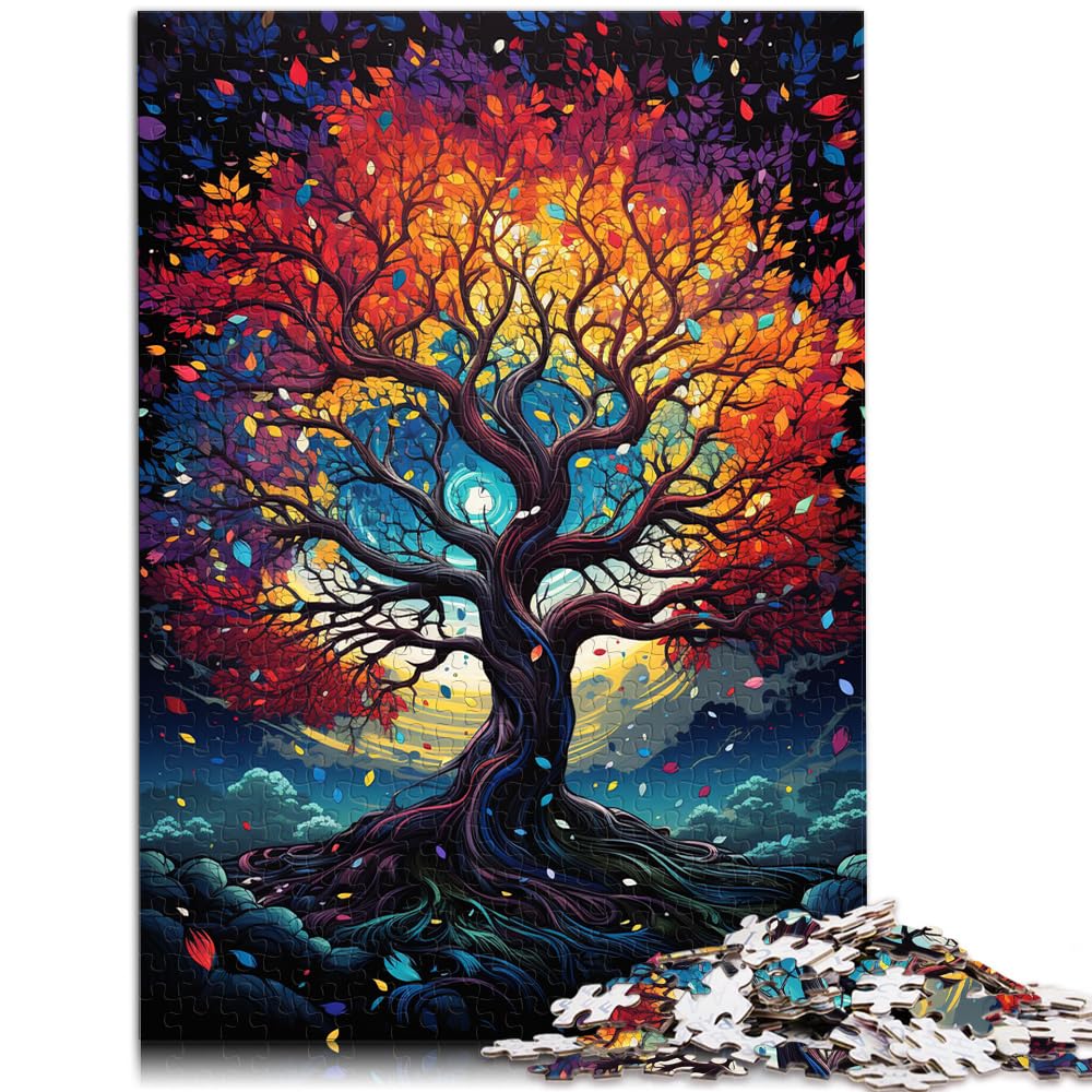 Spielgeschenk Puzzle Baum der Weisheit, farbenfrohes Puzzle für Erwachsene, 1000 Teile, Holzpuzzle, interessantes Puzzle zur Stressreduzierung, 1000 Teile (50 x 75 cm)