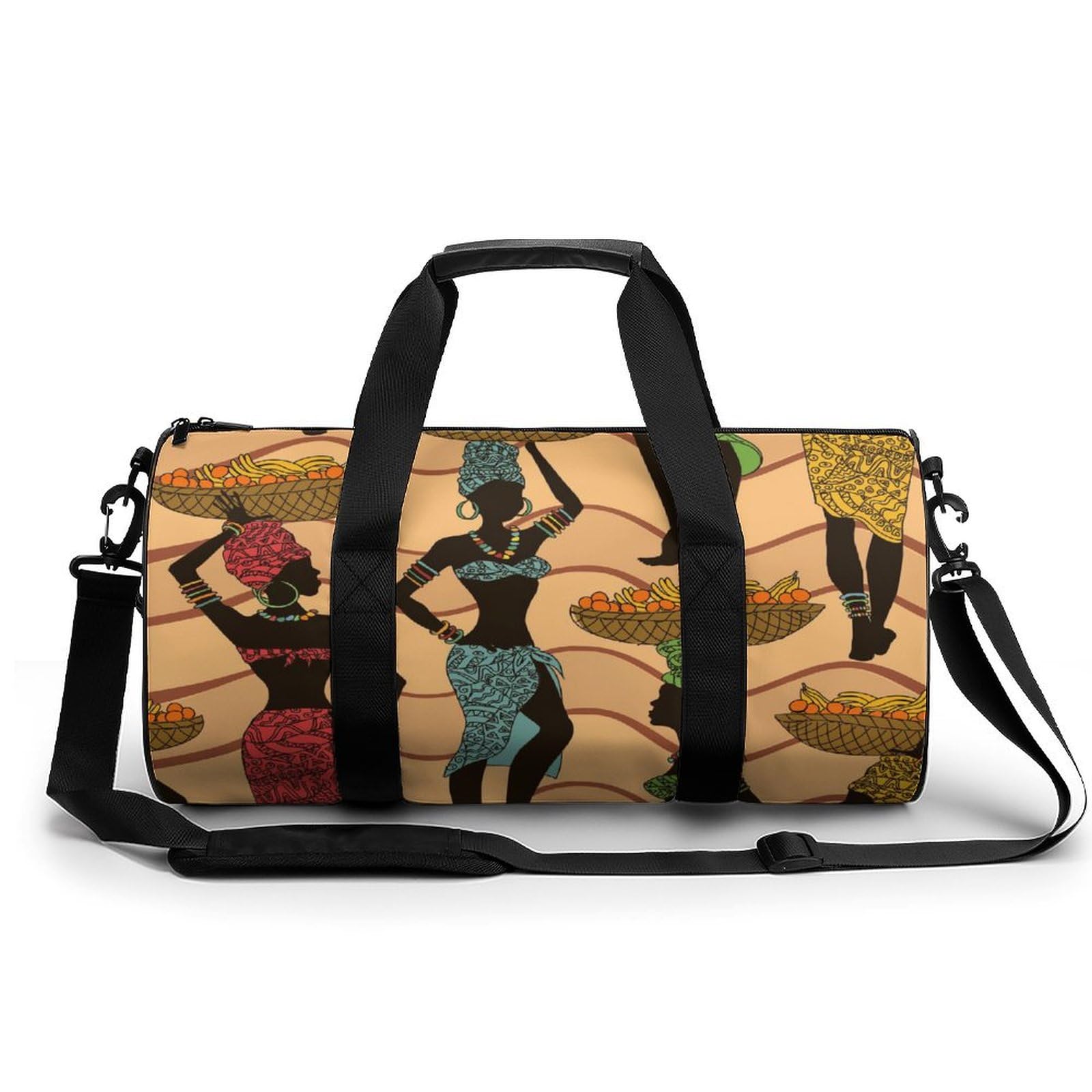 Afrikanische Frau Sport Duffel Bag Sporttasche Reisetasche Handgepäck Tasche Schwimmtasche Weekender Bag 45x23x23cm