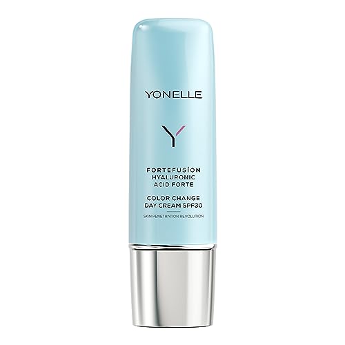 YONELLE Fortefusion Gesichtscreme mit Hyaluronsäure - Tagescreme mit lsf 30 – Gesichtsglühen Creme - Sonnencreme Gesicht - Getönte Tagescreme – 50 ml