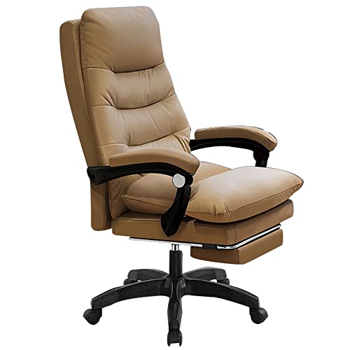 QYZUJIKL Bürostuhl, verstellbar, robuster Schreibtischstuhl, mittelhohe Rückenlehne, bequemer ergonomischer Gaming-Stuhl aus PU-Leder mit Armlehne und Schwenkrädern